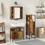 vidaXL Ensemble de mobilier de salle de bain avec étagère 3 Pièces Marron