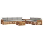 vidaXL Ensemble de canapés d'extérieur 8 pc Gris Naturel et Clair