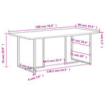 vidaXL Table de salle à manger 180 cm Bois de récupération massif