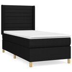 vidaXL Sommier à lattes de lit avec matelas Noir 90x190 cm Tissu