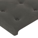 vidaXL Tête de lit à LED Gris foncé 200x5x118/128 cm Velours
