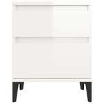 vidaXL Table de chevet Blanc brillant 40x35x50 cm