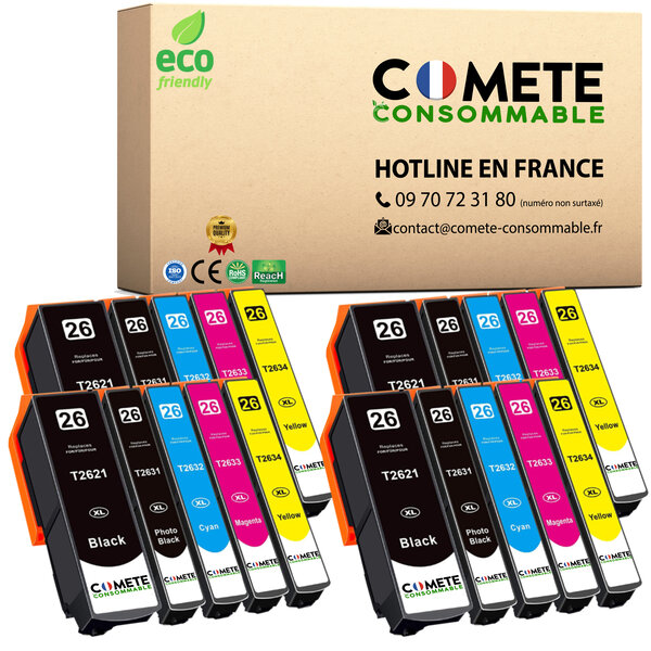 26XL - 20 cartouches compatibles pour Epson 26 XL - COMETE