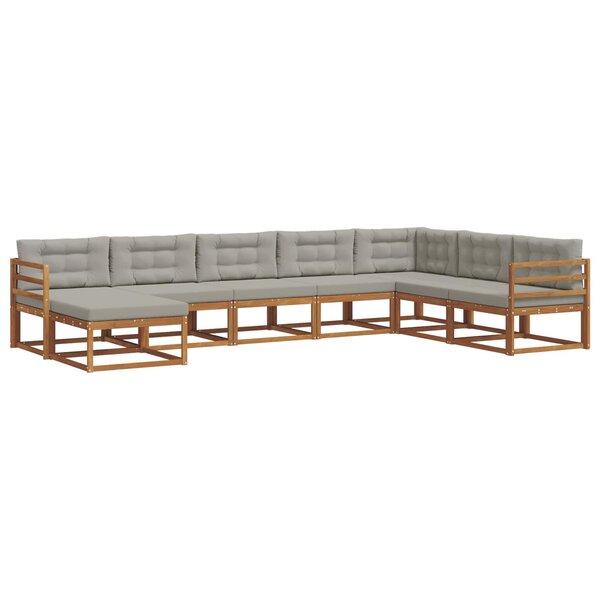 vidaXL Ensemble de canapés d'extérieur 8 pc Gris Naturel et Clair