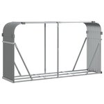 vidaXL Porte-bûches gris clair 180x45x100 cm acier galvanisé