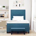 vidaXL Lit à ressorts avec tête de lit Bleu foncé 200 x 120 cm Velours