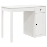 Bureau table poste de travail meuble d'ordinateur informatique étude 100 x 50 x 75 cm bois massif de pin blanc 02_0023498