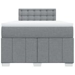 vidaXL Sommier à lattes de lit et matelas gris clair 120x190 cm tissu