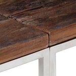 vidaXL Table console argenté acier inoxydable et bois de mélèze massif