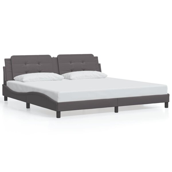 vidaXL Cadre de lit sans matelas gris 200x200 cm similicuir