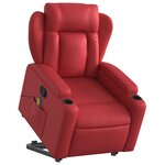 vidaXL Fauteuil inclinable de massage Rouge Similicuir