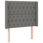 vidaXL Tête de lit avec oreilles Gris foncé 103x16x118/128 cm Tissu