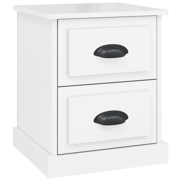 vidaXL Table de chevet blanc brillant 39x39x47 5 cm Bois d’ingénierie