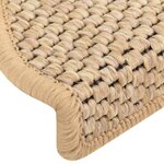 vidaXL Tapis d'escalier autocollants 15 Pièces 65x21x4 cm Beige clair
