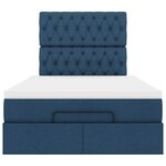vidaXL Cadre de lit ottoman avec matelas bleu 120x190 cm tissu
