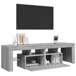 vidaXL Meuble TV avec lumières LED Sonoma gris 140x36 5x40 cm