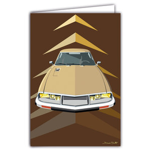 69-1116 Carte Voiture de Sport Luxe Automobile Lignes emblématiques Illustration Graphique Moderne Design épuré coloré Objet de Collection pour Passionné -Avec Enveloppe 12x17cm -Fabrication française