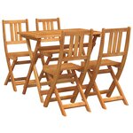 Ensemble Bistro de Jardin 4 Pièces Pliable en Bois Massif d'Acacia vidaXL