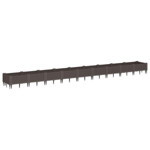 vidaXL Jardinière avec piquets marron 362 5x42 5x28 5 cm PP