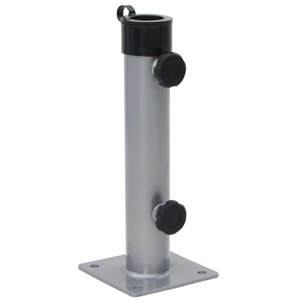 vidaXL Base de parasol pour mât Ø38/48 mm argenté acier