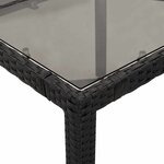 vidaXL Ensemble de bistro de jardin 7 Pièces coussins noir poly rotin