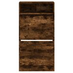 vidaXL Armoire à chaussures chêne fumé 60x34x116 cm bois d'ingénierie