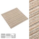 vidaXL Tapis 20 Pièces Beige rayé 50 x 50 cm 100  Polypropylène
