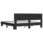vidaXL Cadre de lit noir 200x200 cm bois d'ingénierie et métal
