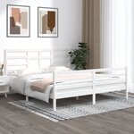 vidaXL Cadre de lit Blanc Bois massif 180x200 cm Super King