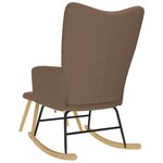 vidaXL Chaise à bascule avec repose-pied Marron Tissu