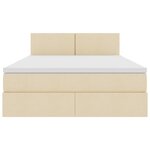 vidaXL Lit de rangement LED avec matelas Crème 140 x 190 cm Tissu