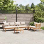 vidaXL Ensemble de canapé de jardin 5 Pièces Marron et Crème