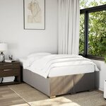 vidaXL Sommier à lattes de lit avec matelas Taupe 120x200 cm Tissu