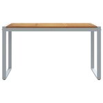 vidaXL Table de jardin pour repas Gris 140 x 80 x 75 cm