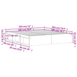 vidaXL Cadre de lit gris béton 180x200 cm super king