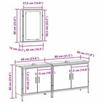vidaXL Ensemble de mobilier de salle de bain avec porte 3 Pièces Marron