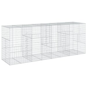 vidaXL Panier gabion avec couvercle 400x100x150 cm fer galvanisé