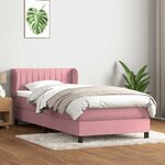 vidaXL Sommier à lattes de lit avec matelas rose 80x220 cm velours