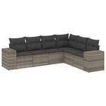 vidaXL Salon de jardin 6 Pièces avec coussins gris clair résine tressée