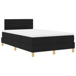 vidaXL Lit ressort avec matelas noir 120x200 cm tissu