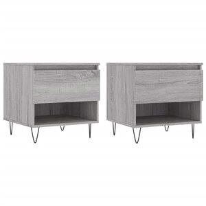 vidaXL Tables basses 2 Pièces sonoma gris 50x46x50 cm bois d'ingénierie