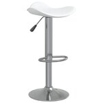 vidaXL Tabouret de bar Blanc Acier chromé et cuir artificiel