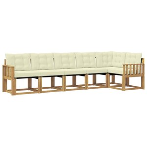 vidaXL Ensemble de canapés d'extérieur 6 Pièces Blanc et crème