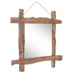 vidaXL Miroir à bûches Naturel 70x70 cm bois de teck recyclé