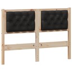 vidaXL Tête de lit Autre Marron et noir 135 cm Bois massif en pin