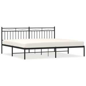 vidaXL Cadre de lit métal avec tête de lit noir 193x203 cm