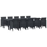 Ensemble de salle à manger de jardin 11 pièces vidaXL avec coussins Anthracite Poly Rattan
