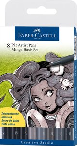 Etui de 8 stylos à encre de chine PITT artist pen Manga FABER-CASTELL