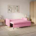 vidaXL Canapé-lit escamotable Rose Tissu