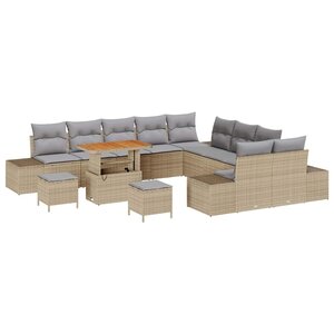 vidaXL Ensemble de canapé de jardin 13 Pièces Beige et Gris clair